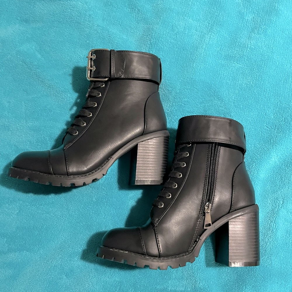 Boohoo Combat Heeled Boots